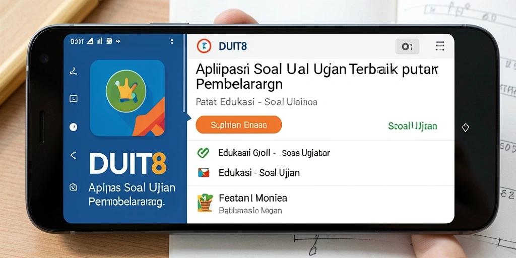 Tampilan antarmuka DUIT8 dengan soal ujian yang user-friendly.