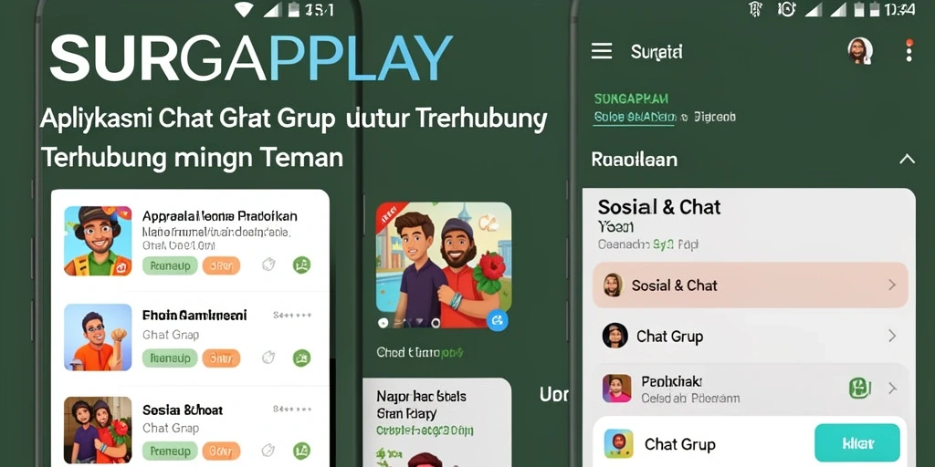 Tampilan antarmuka SURGAPLAY yang menarik dan interaktif untuk chatting.